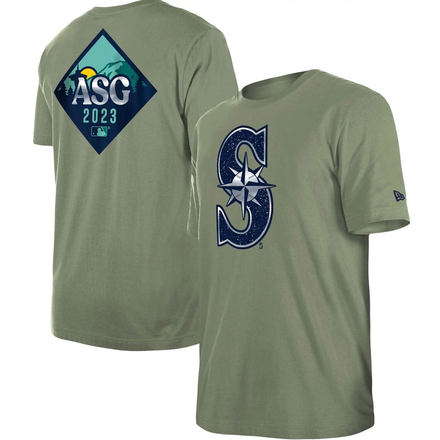 

Мужская зеленая футболка New Era Seattle Mariners Матча всех звезд 2023 Evergreen, Зеленый