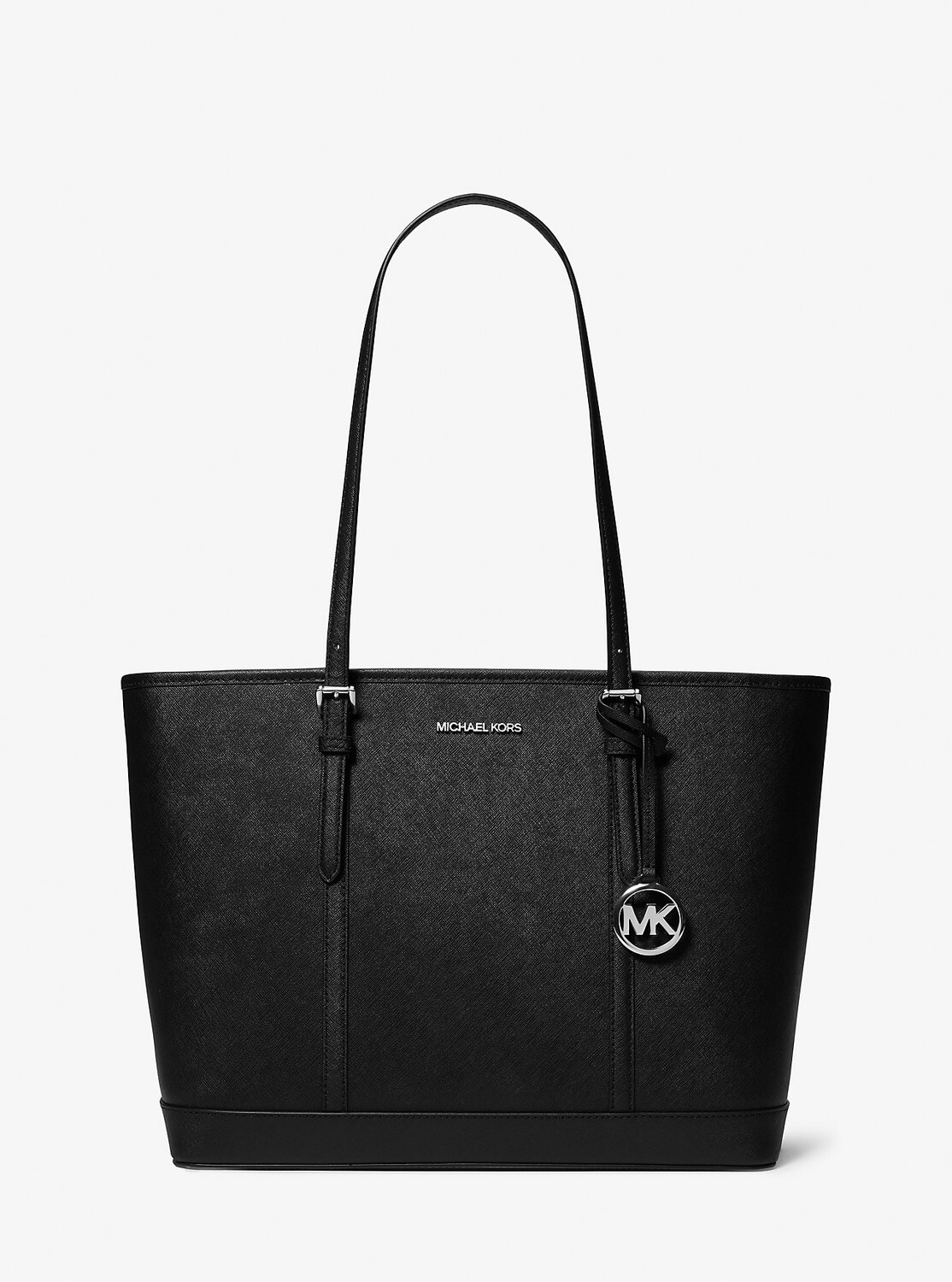 

Большая сумка-тоут из сафьяновой кожи Jet Set Travel Michael Kors, черный
