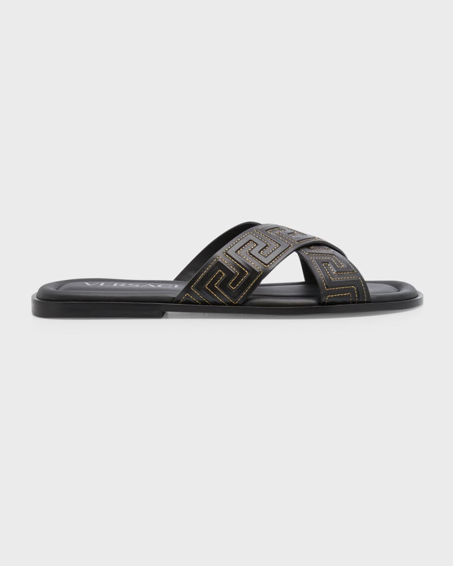 

Мужские кожаные сандалии Crisscross Greca Versace