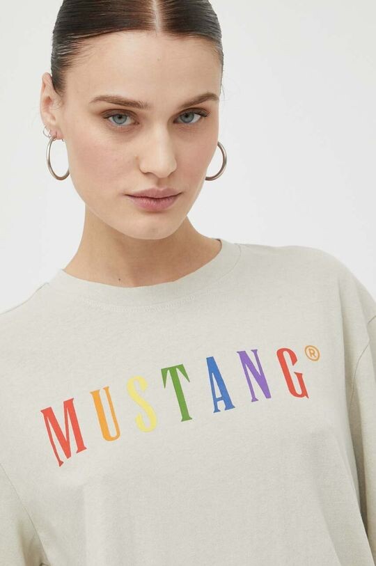 

Хлопковая футболка «Мустанг» Mustang, бежевый