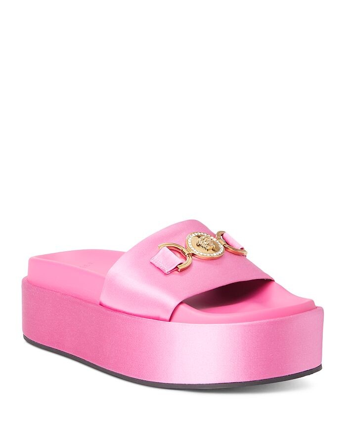

Женские шлепанцы без застежки на платформе Versace