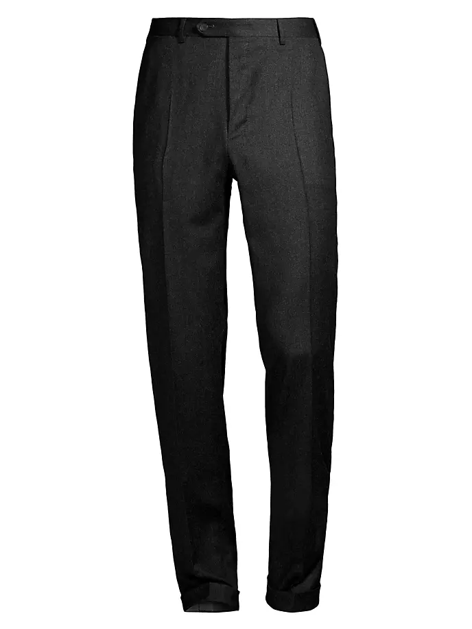 Фланелевые шерстяные брюки Canali, серый