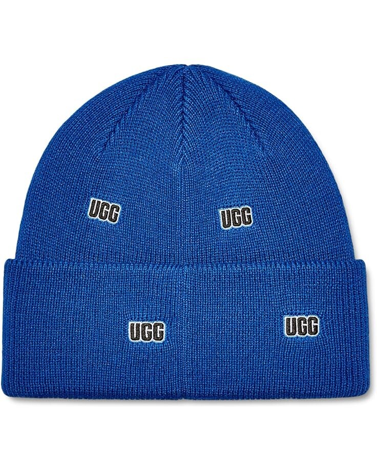 

Шапка UGG Scattered UGG Logo Beanie, цвет Night Sky