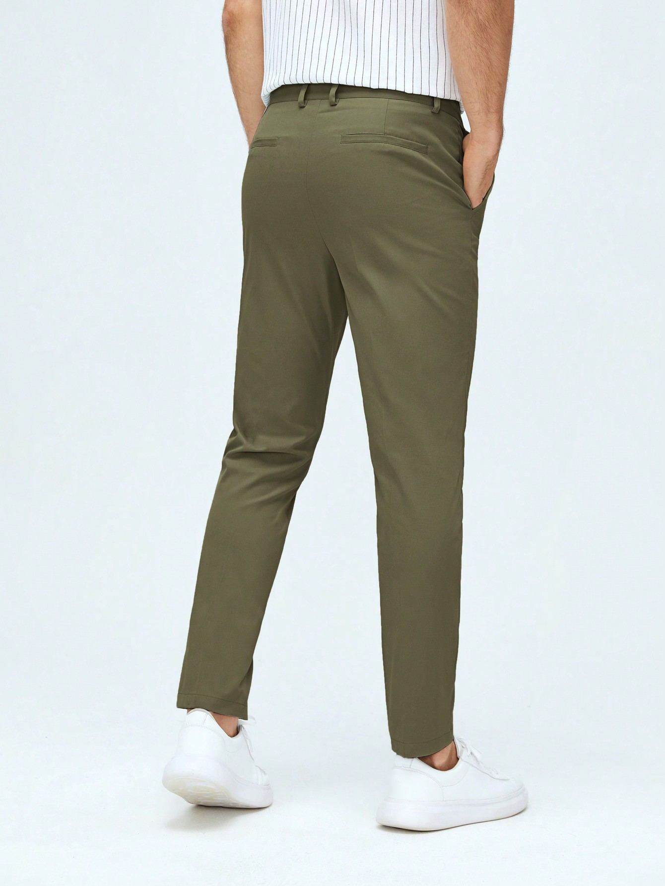 Мужские классические классические брюки из тканого материала с боковыми карманами Manfinity Mode, армейский зеленый