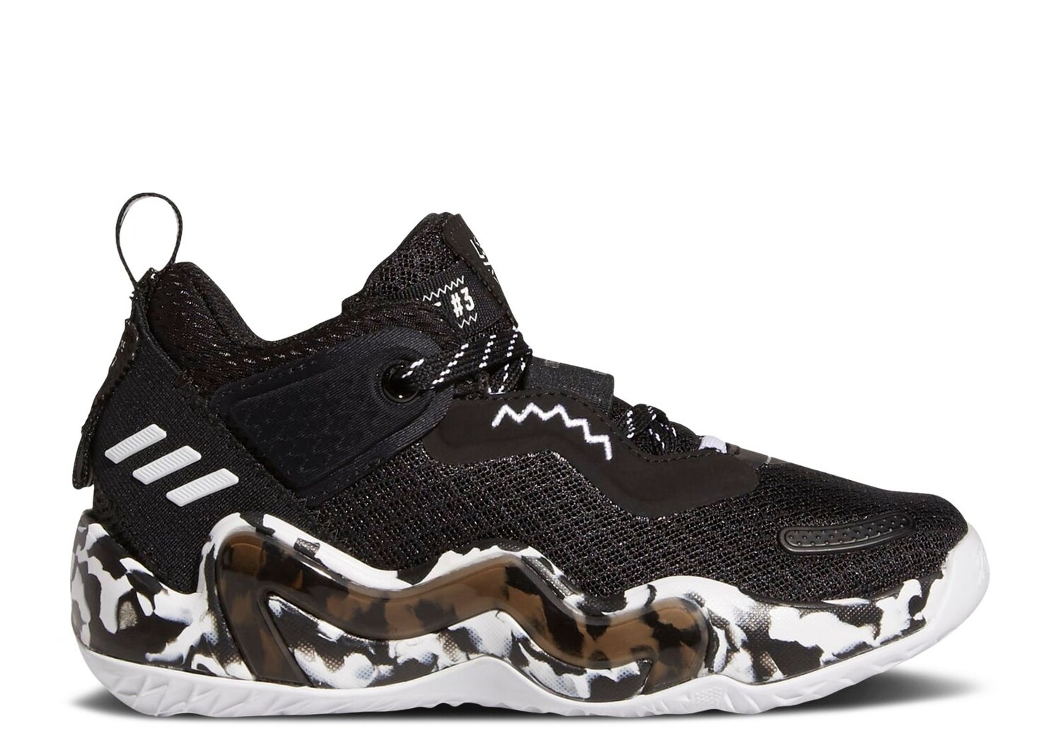 

Кроссовки adidas D.O.N. Issue #3 Little Kid 'Paint Smudge - Black', черный