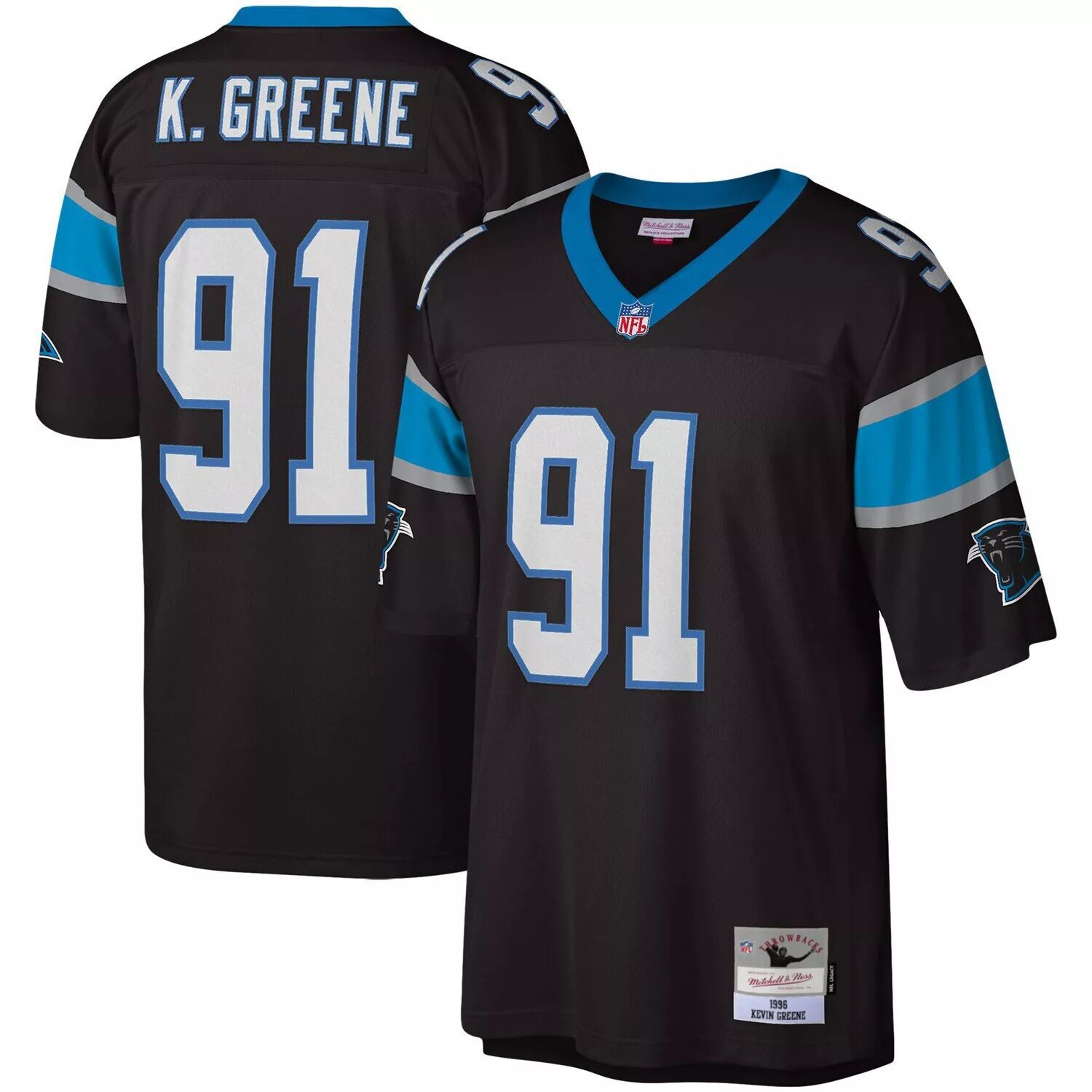 

Мужская футболка Mitchell & Ness Kevin Greene Black Carolina Panthers Big & Tall 1996 года, реплика вышедшего на пенсию игрока