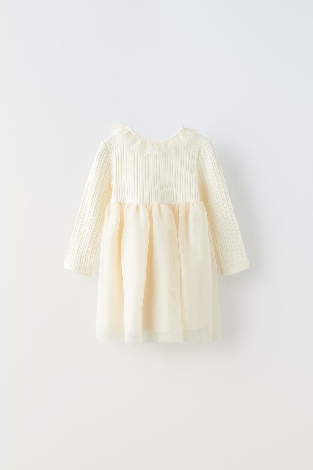

Платье в рубчик из тюля Zara, экрю