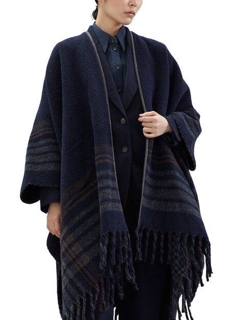 

Шаль из альпаки Brunello Cucinelli, синий