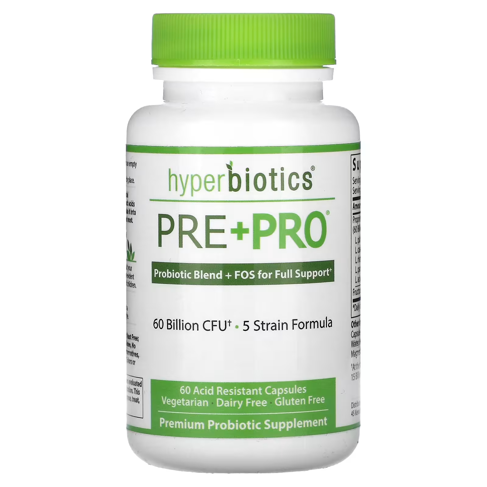 Hyperbiotics Pre + Pro 60 миллиардов КОЕ, 60 кислотоустойчивых капсул zahler biodophilus60 усовершенствованная пробиотическая формула 60 миллиардов кое 60 капсул