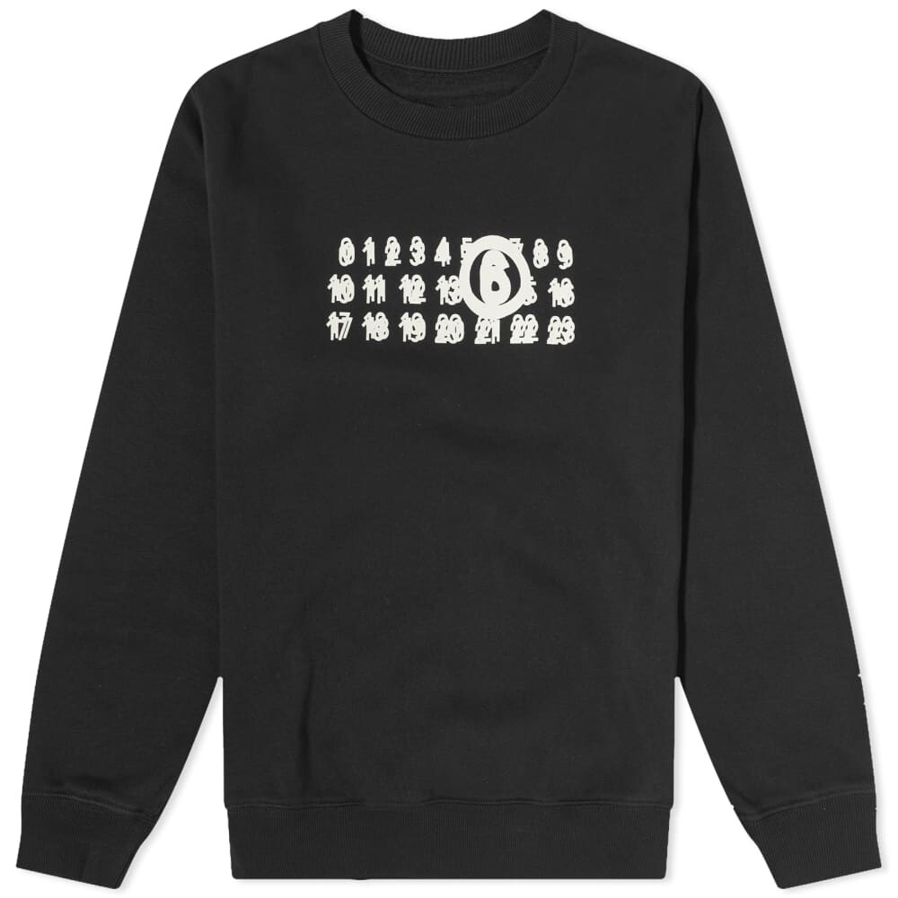 

Свитшот с круглым вырезом MM6 Maison Margiela с тройным логотипом, черный