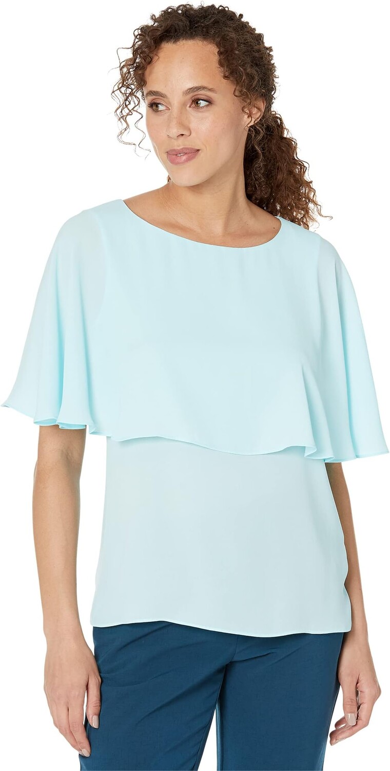 

Топ-кейп с короткими рукавами DKNY, цвет Celadon