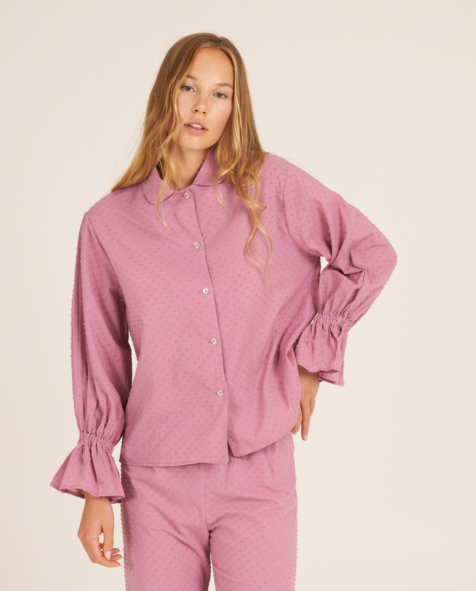 цена Женская пижама с рюшами на манжетах и ​​микропринтом в тон Bohodot, розовый