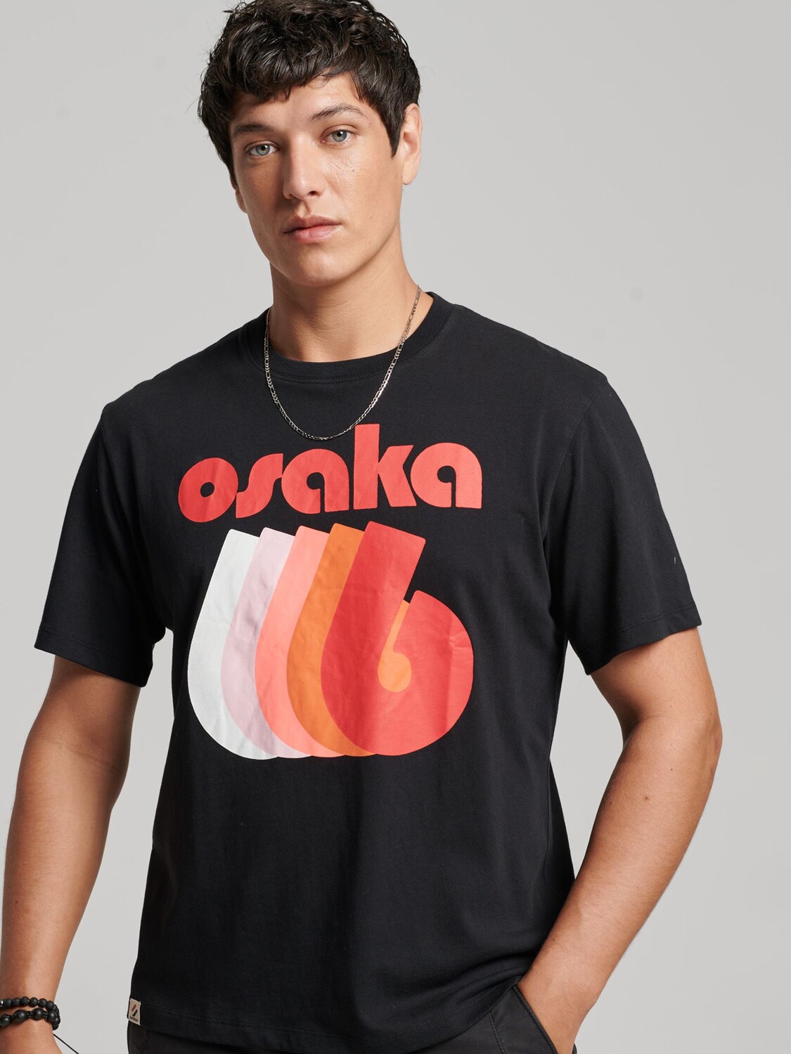 

Футболка с логотипом Superdry Code Osaka, черная, Черный