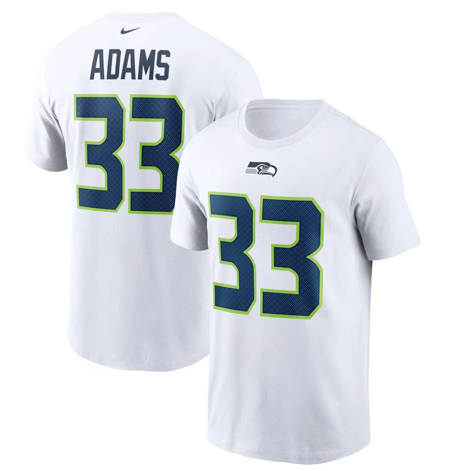 

Мужская белая футболка с именем и номером Jamal Adams Seattle Seahawks Nike, Белый