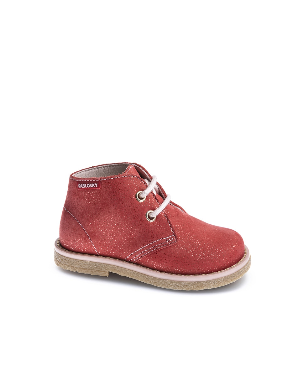 Кожаные сапожки для девочки на молнии Pablosky, красный красные кожаные спортивные туфли для девочки pablosky красный