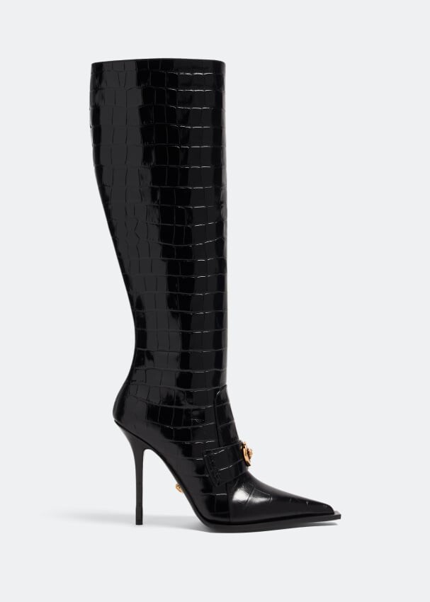 

Ботинки Versace Croc-Effect Alia, черный