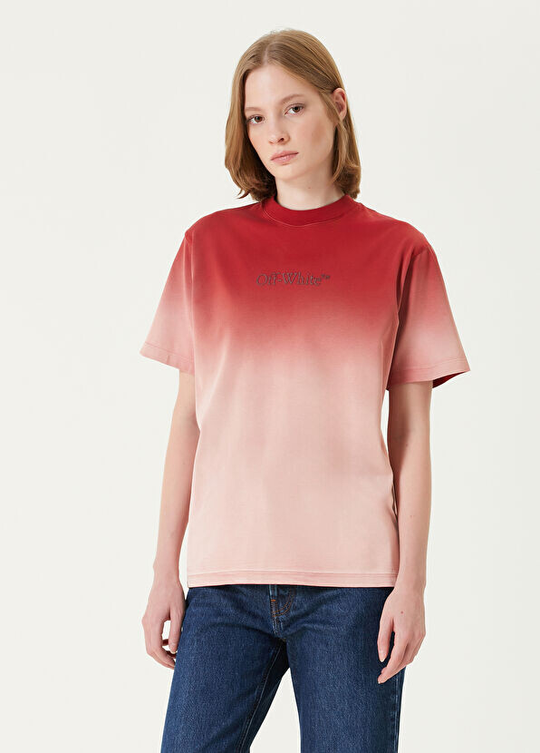

Футболка с градиентным логотипом Off-White, красный