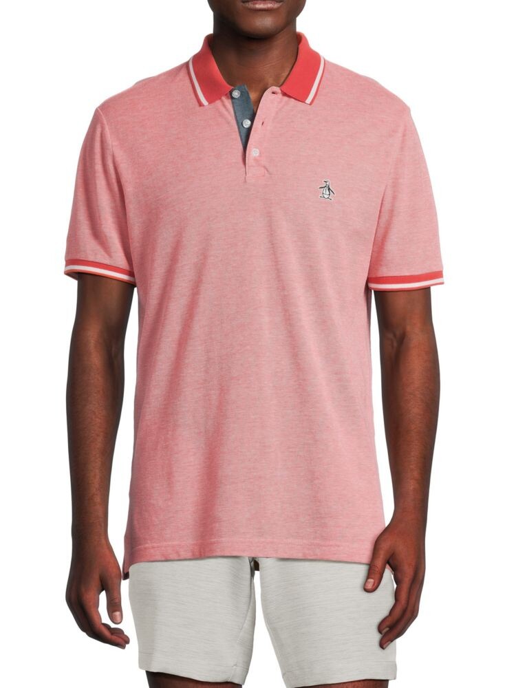 

Поло из ткани пике Birdseye с наконечниками Original Penguin, цвет Hot Coral