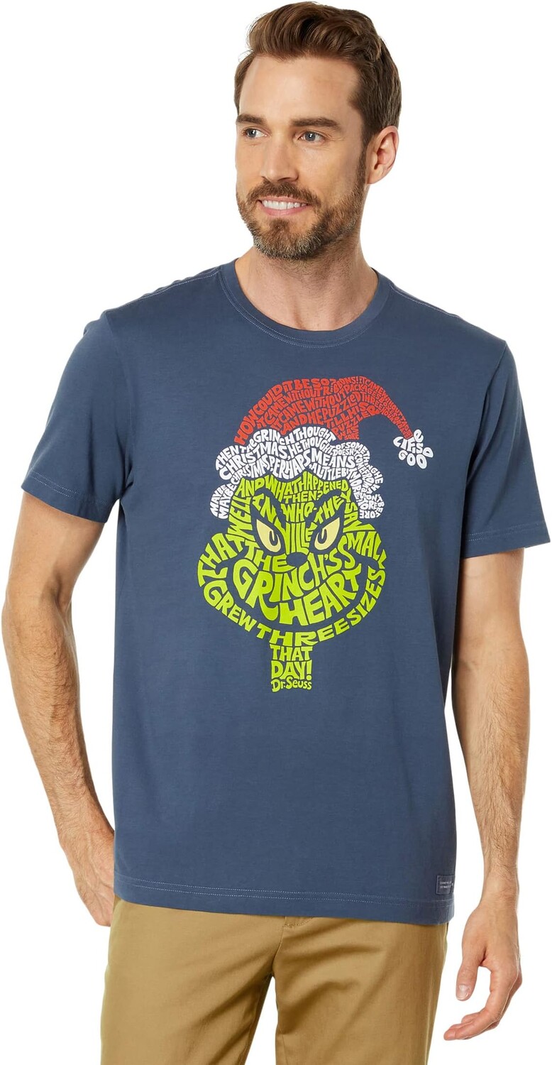 

Футболка Life is Good Wordy Grinch Short Sleeve CrusherTee, цвет Darkest Blue