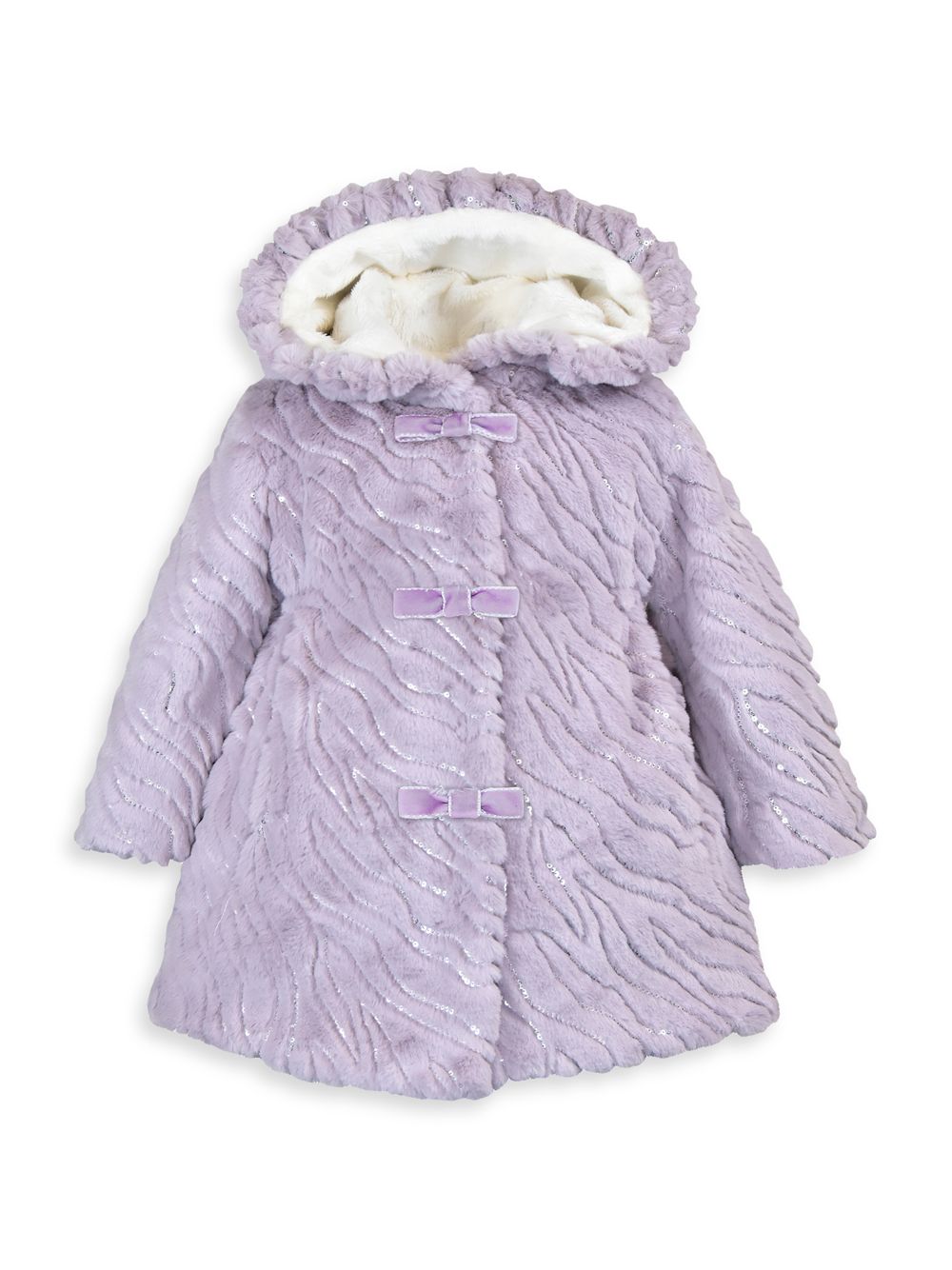 Пальто с капюшоном и рюшами для маленьких девочек, маленьких девочек и девочек Widgeon, фиолетовый пальто из искусственного меха с капюшоном и помпоном для маленьких девочек widgeon цвет pink chow chow
