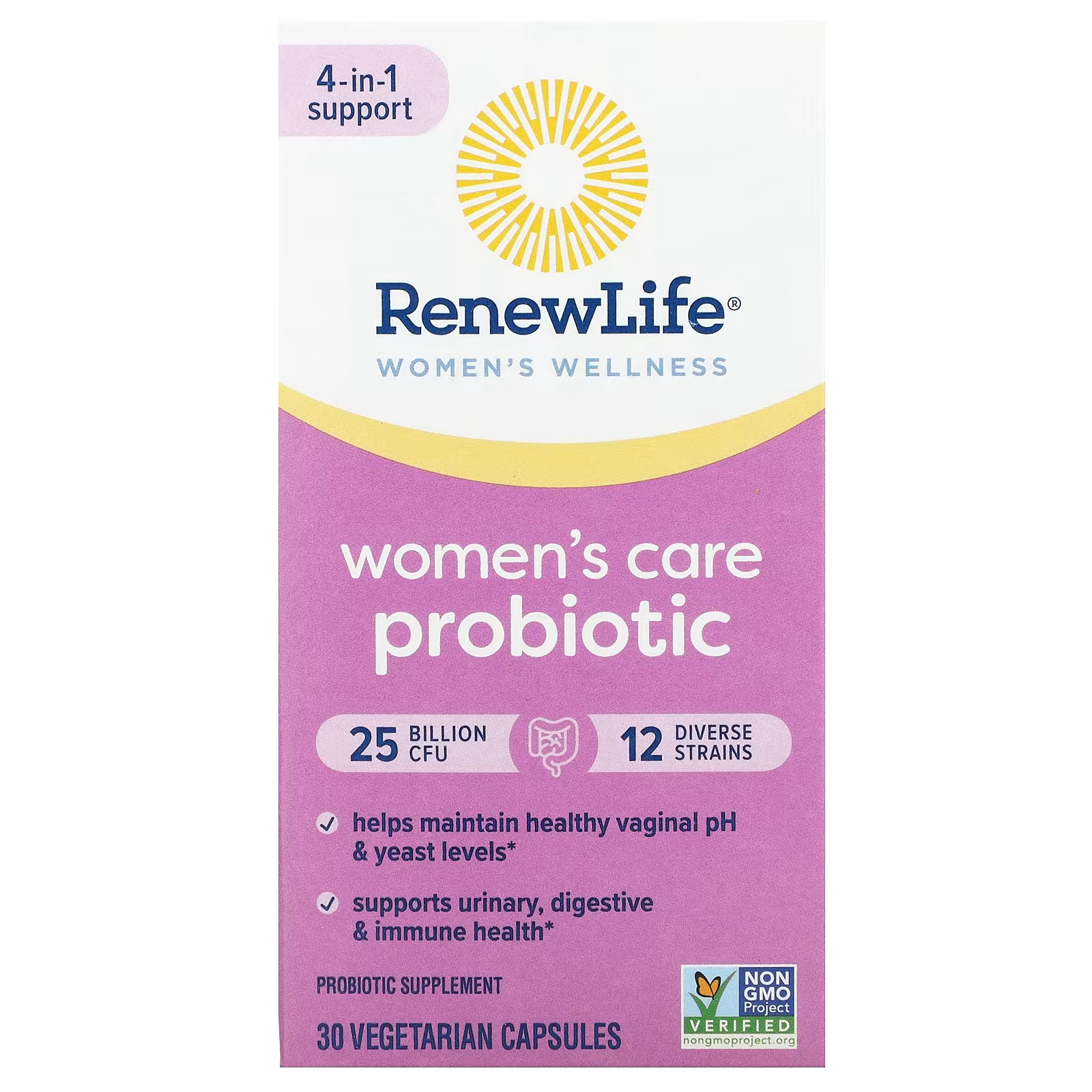 Пробиотик Renew Life для женщин, 25 миллиардов КОЕ, 30 вегетарианских капсул renew life пробиотик для женщин 60 вегетарианских капсул