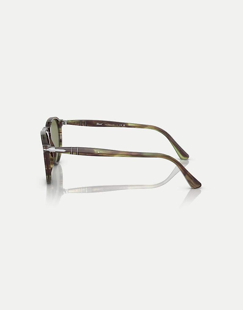 

Persol po3286s Phantos зеленые солнцезащитные очки в полоску с зелеными линзами