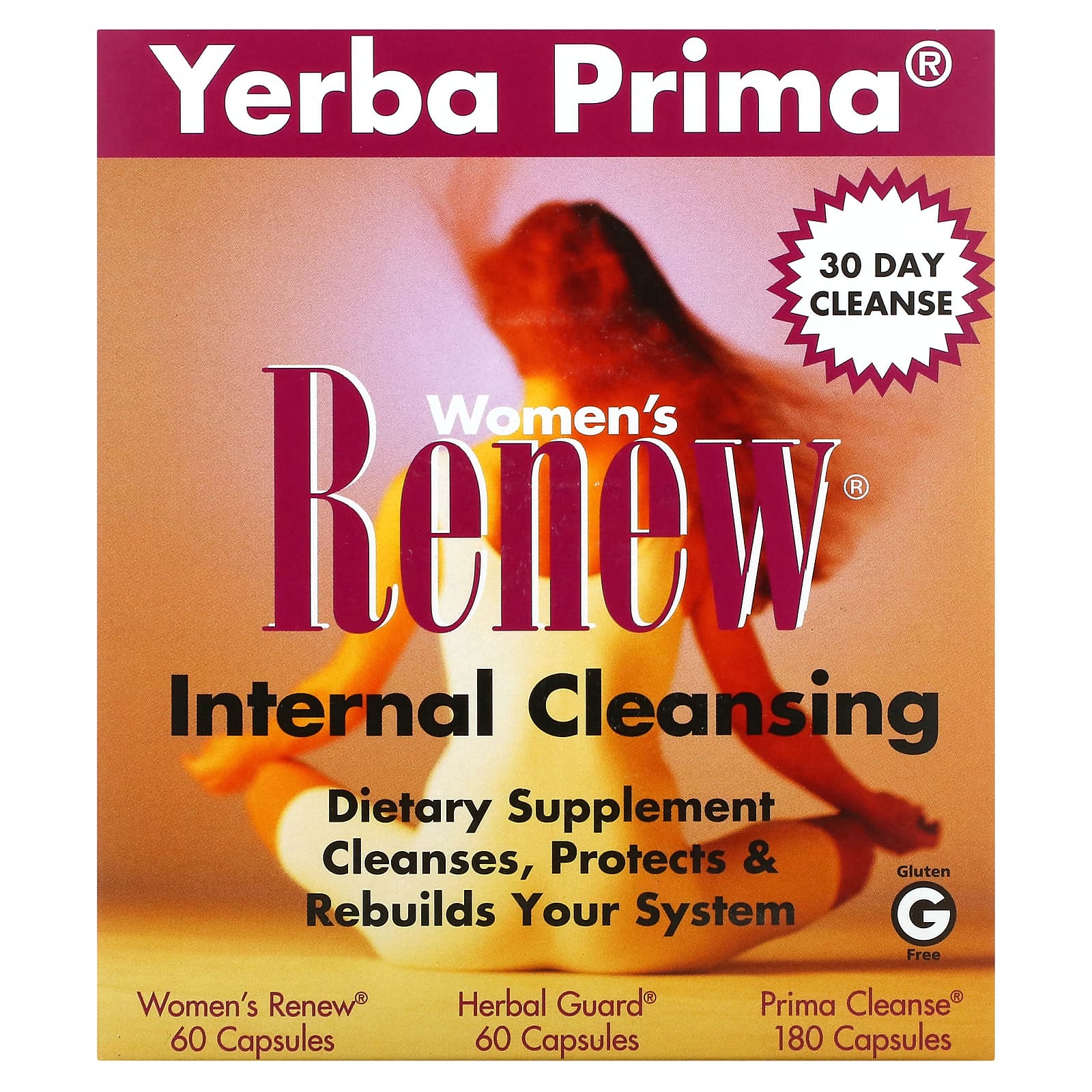 Yerba Prima Набор для внутреннего очищения для женщин Women's Renew программа состоящая из 3 частей yerba prima средство для детоксикации и укрепления иммунитета 90 капсул