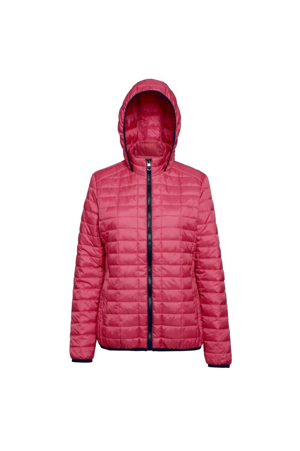 Утепленная куртка с капюшоном и сотовой структурой 2786, красный