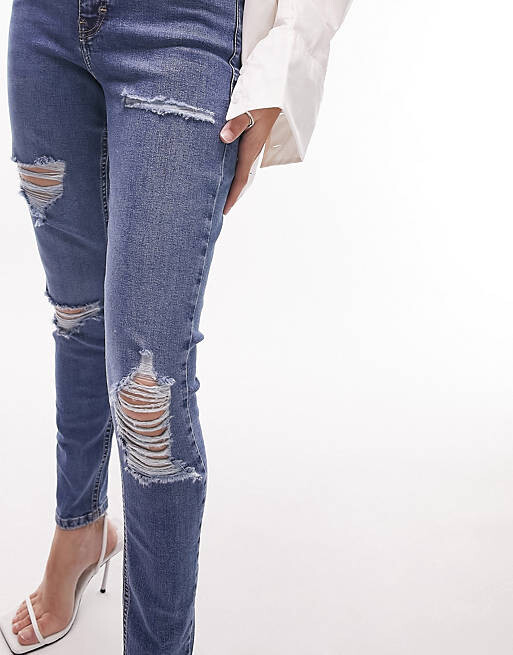 

Синие джинсы Topshop Jamie Rip