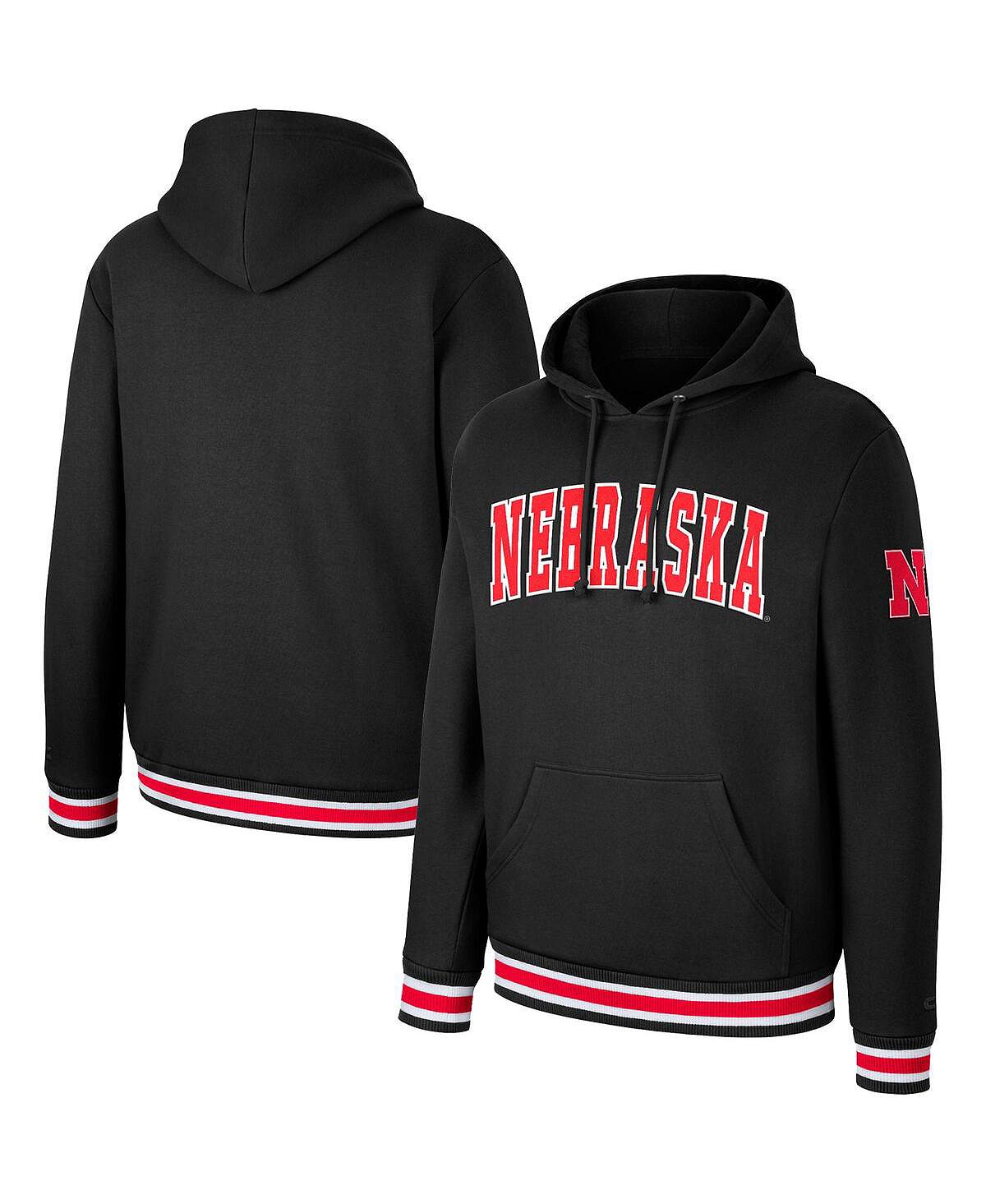 цена Мужской черный пуловер с капюшоном Nebraska Huskers Varsity Arch Colosseum