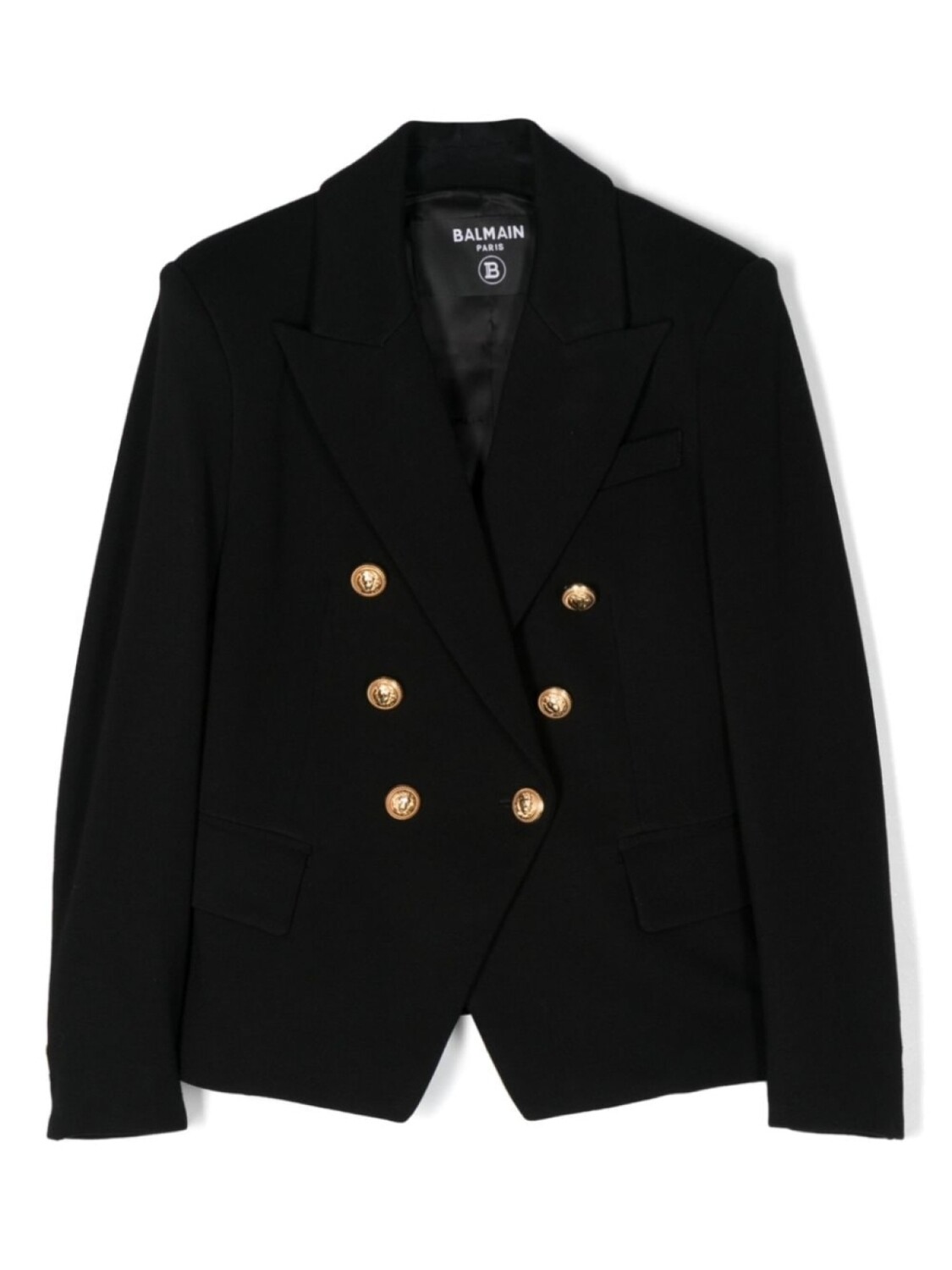 

Двубортный блейзер Balmain Kids, черный