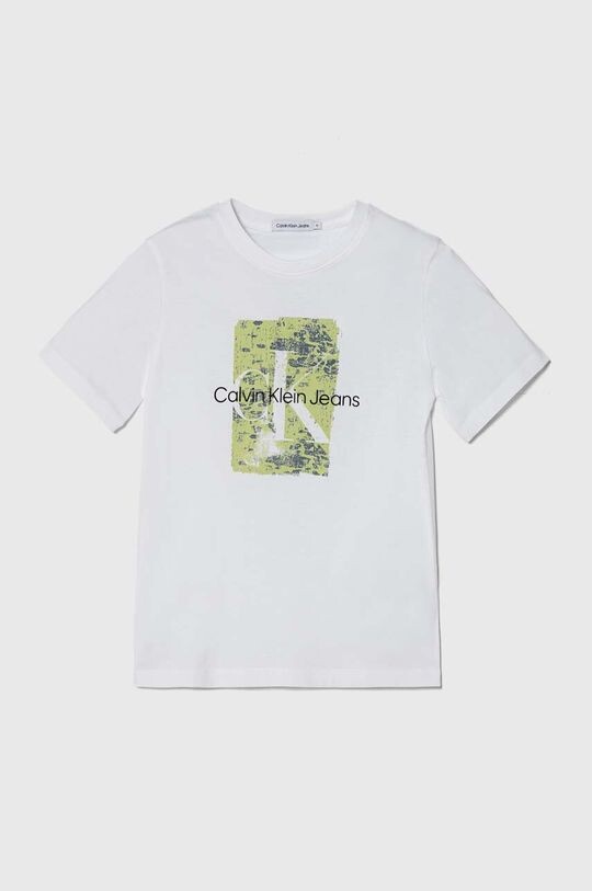 

Хлопковая футболка для детей Calvin Klein Jeans, белый