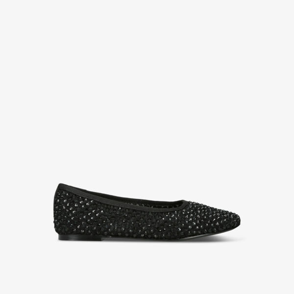 

Балетки из меланжевого плетения, украшенные кристаллами Steve Madden, черный