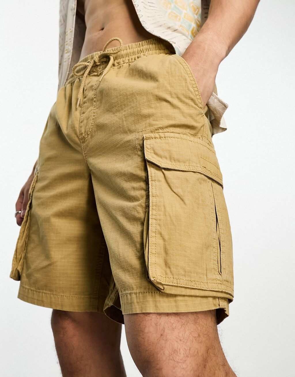 

Светло-коричневые удлинённые шорты карго PacSun marc