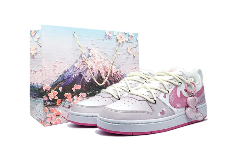 

Кроссовки Nike Court Borough Skateboarding Shoes Women's Low-top Pink, белый