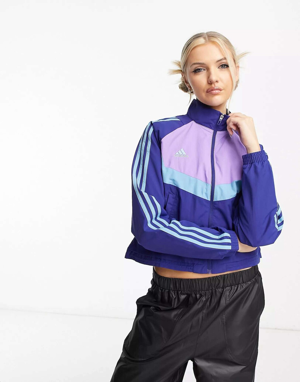 

Темно-синяя и фиолетовая спортивная куртка с 3 полосками adidas Sportswear House Of Tiro adidas performance, Синий