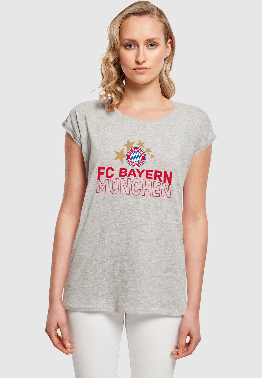 

Футболка с символикой STAR EXTENDED SHOULDER FC Bayern München, цвет heather grey
