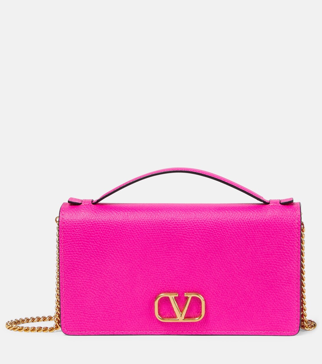

Кожаный кошелек VLogo на цепочке Valentino Garavani, розовый