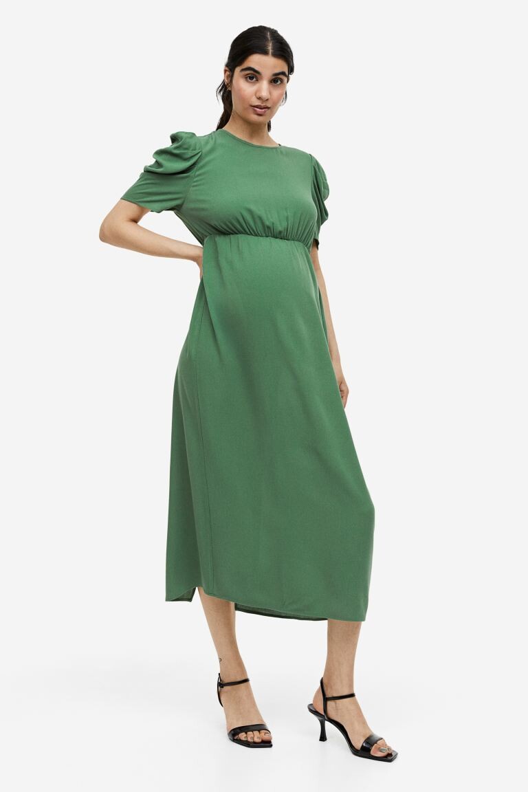 

МАМА Креповое платье с пышными рукавами H&M
