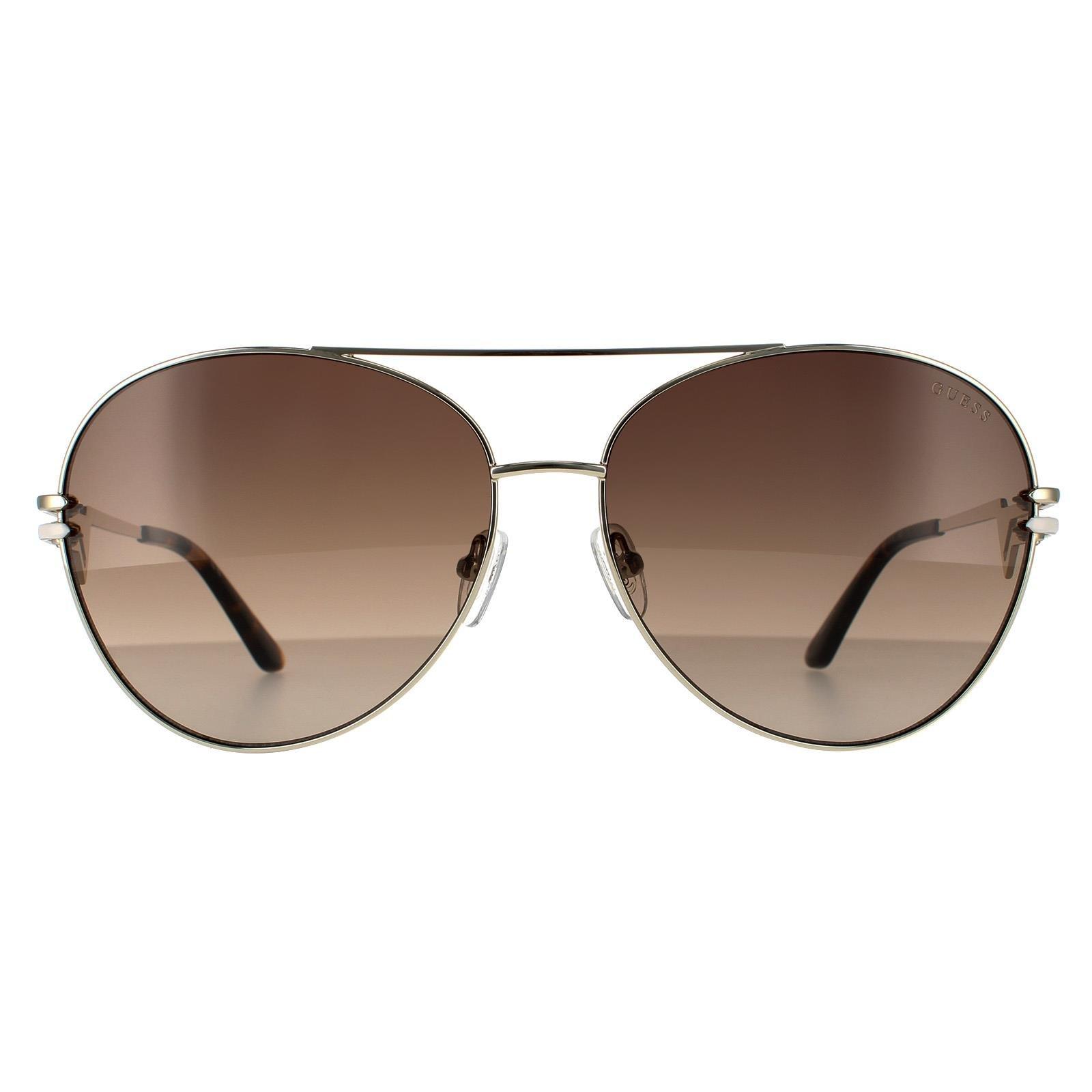 Золотисто-коричневые солнцезащитные очки-авиаторы с градиентом Guess, золото солнцезащитные очки chloé золотисто золотисто коричневые