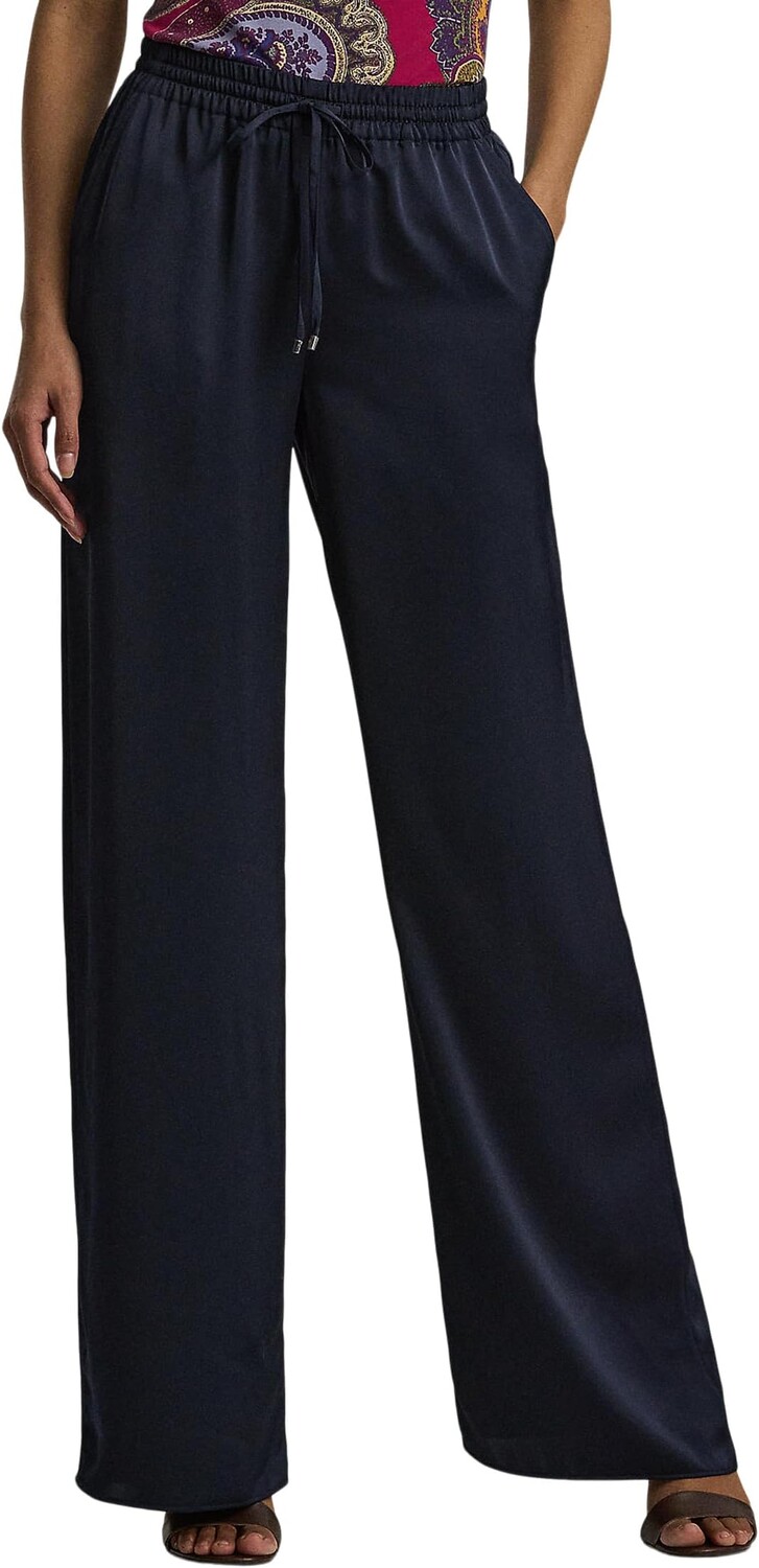 

Брюки Lauren Ralph Lauren Petite Satin Charmeuse Wide-Leg Pants, цвет Lauren Navy