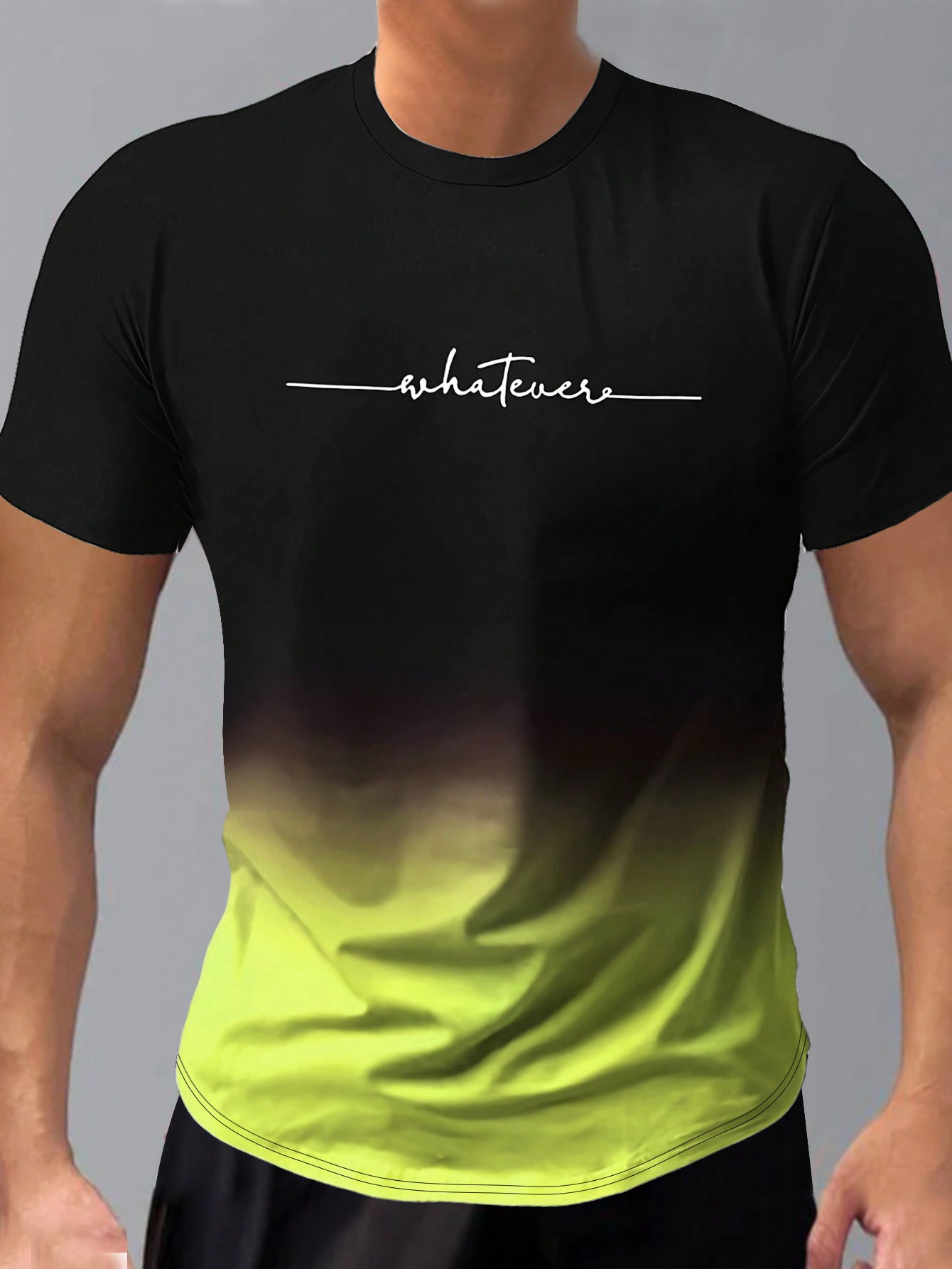 Мужская футболка с коротким рукавом Manfinity Hypemode с градиентным алфавитным принтом, многоцветный