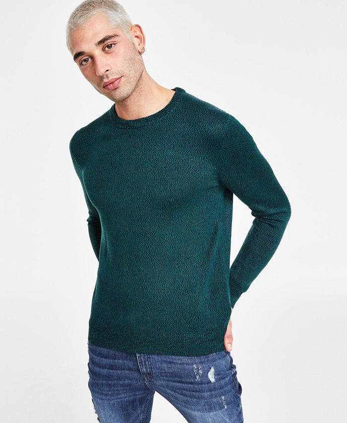 Мужской текстурированный свитер с круглым вырезом обычного кроя I.N.C. International Concepts, зеленый