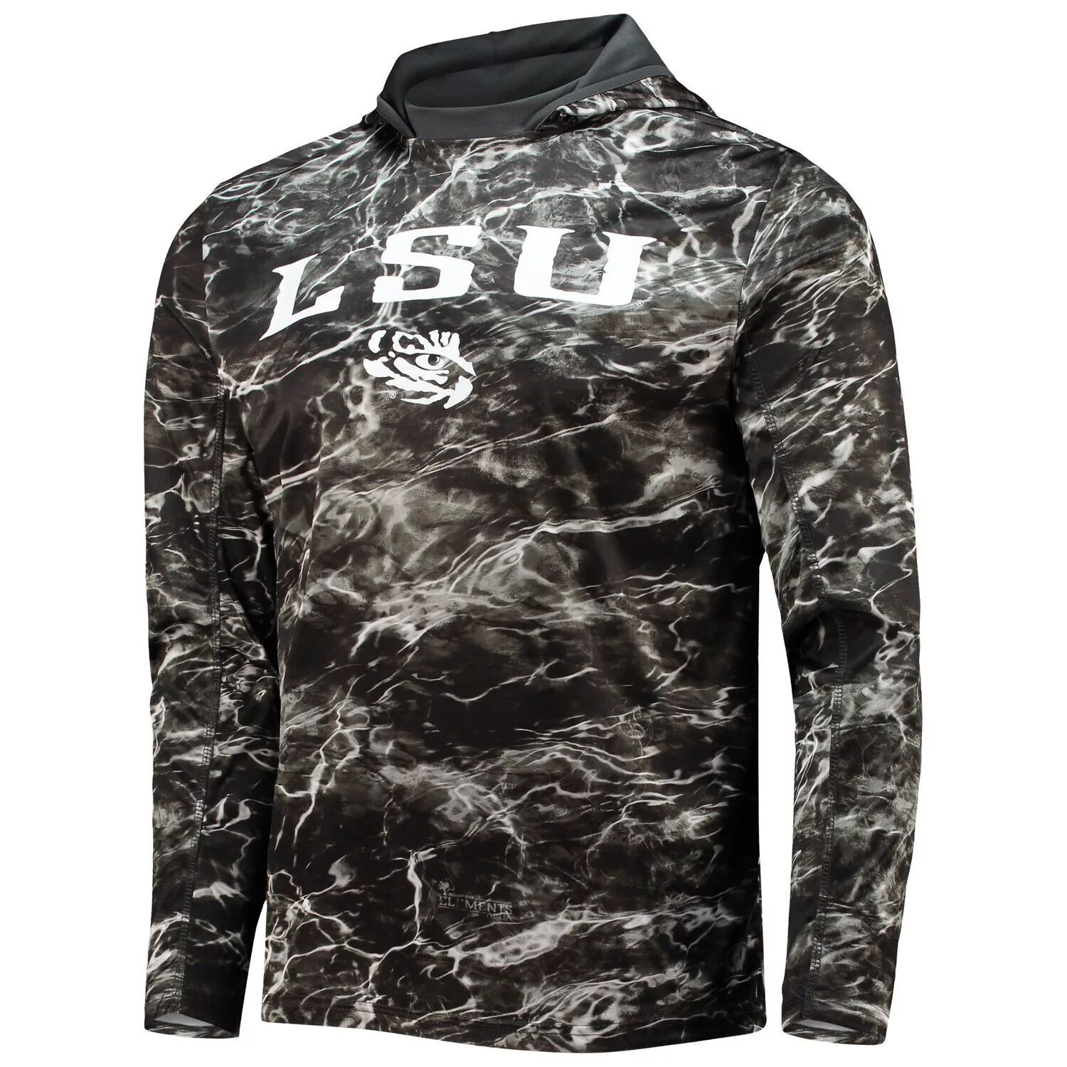 

Мужская черная футболка с капюшоном и длинным рукавом Colosseum LSU Tigers Mossy Oak