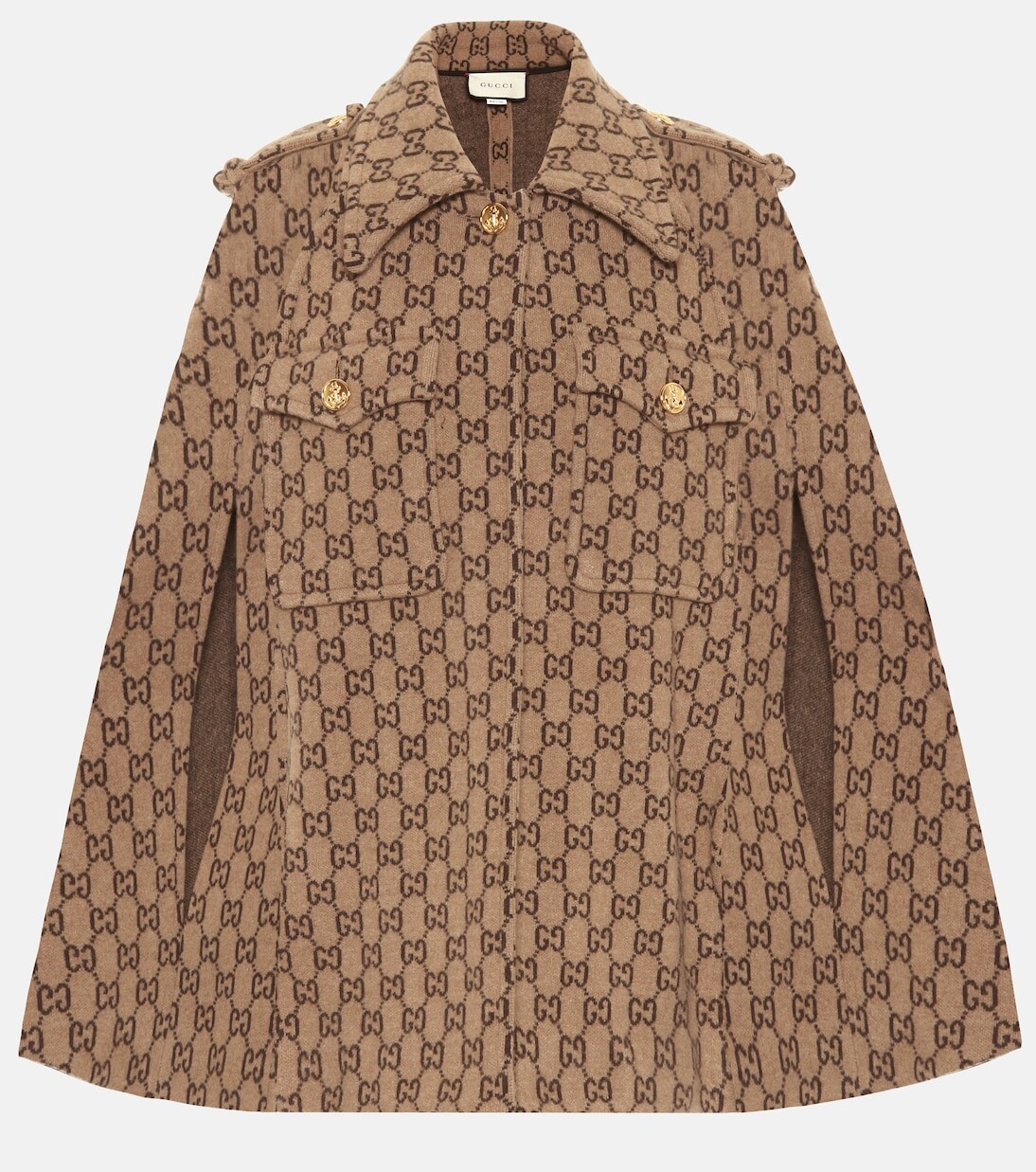 

Шерстяная накидка gg Gucci, коричневый