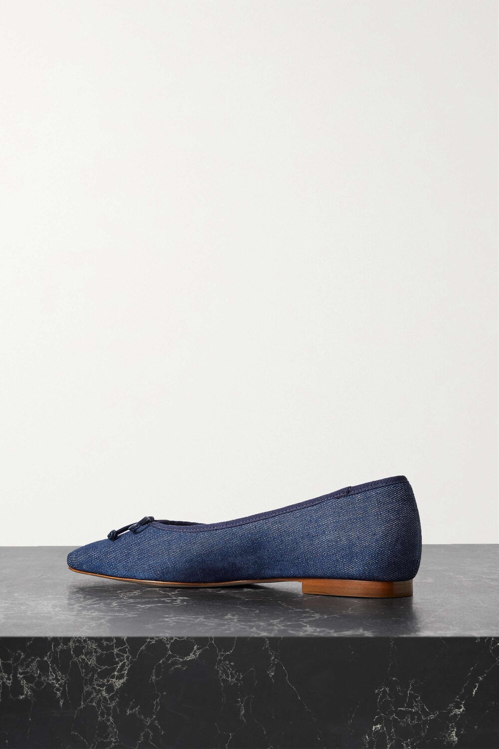 

PORTE & PAIRE Джинсовые балетки с бантом, деним