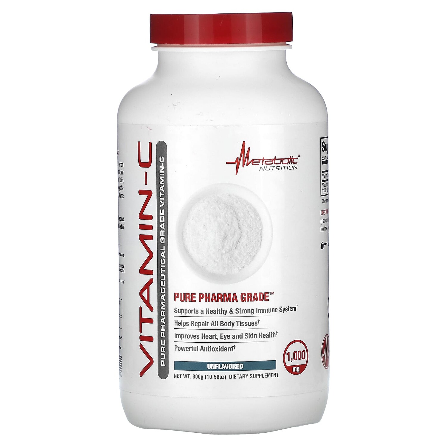 

Витамин C, без добавок, 1000 мг, 300 г (10,58 унции), Metabolic Nutrition
