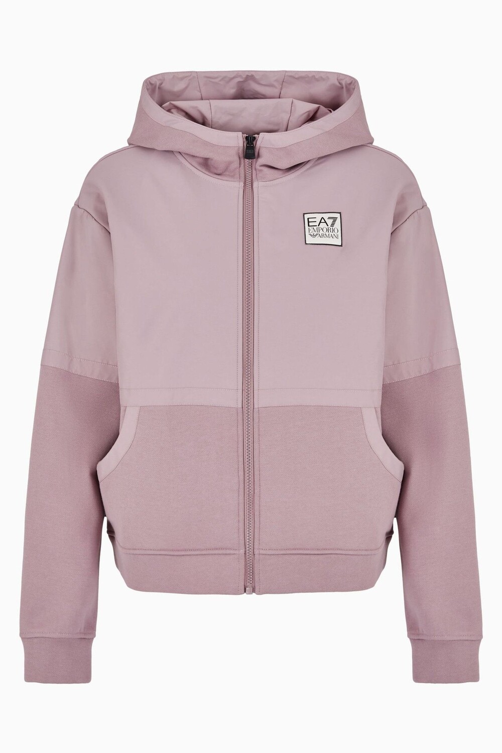 

Emporio armani — современная фактурная толстовка с капюшоном на молнии Ea7, розовый