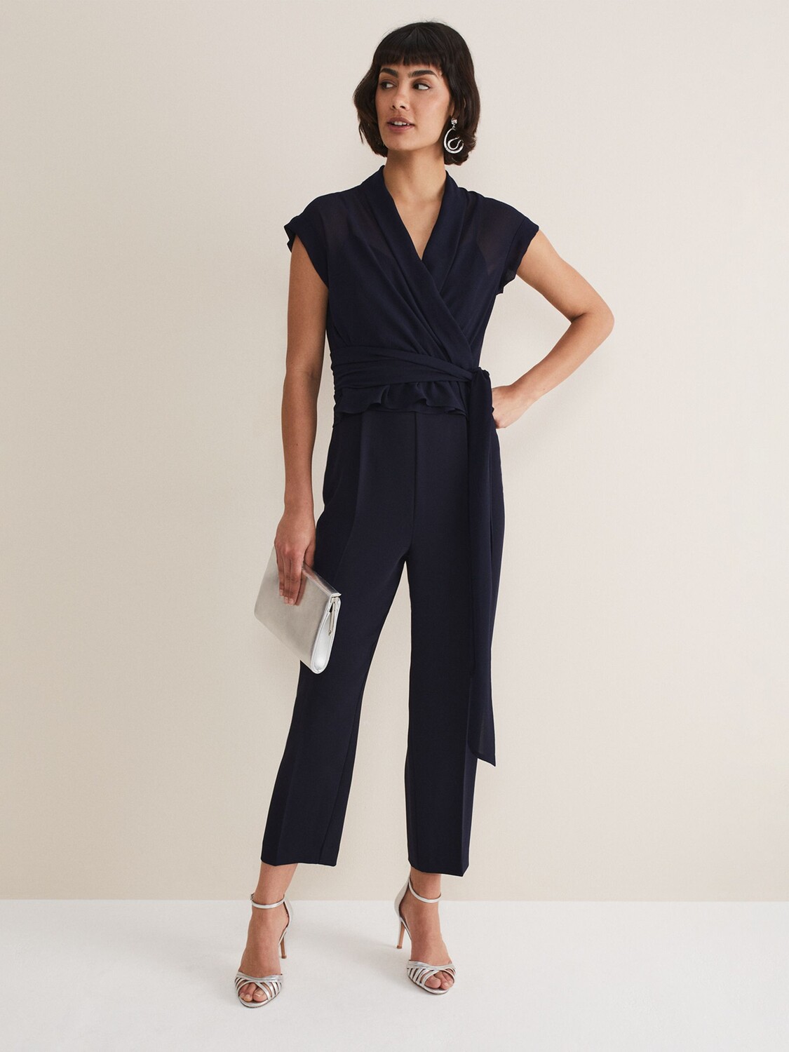 

Шифоновый комбинезон Phase Eight Leonora, темно-синий