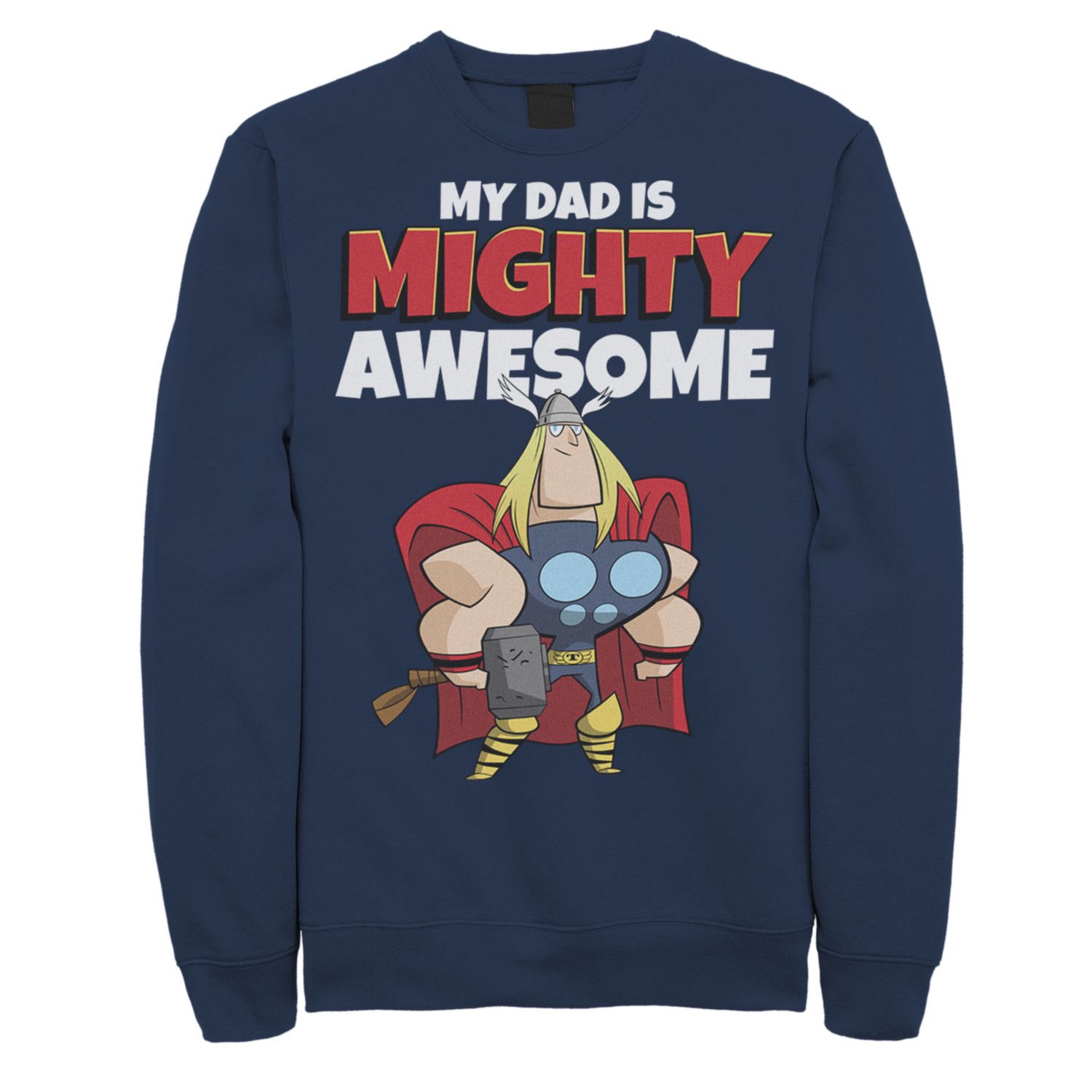 Мужской свитшот с портретом Тора «My Dad Is Mighty Awesome Thor's Day» Marvel